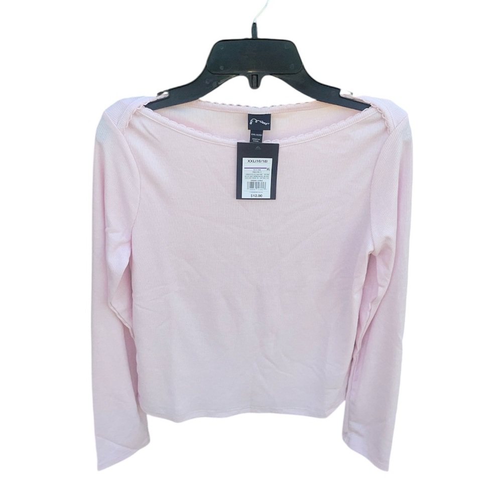 Art Class Pink Ribbed Long Sleeve Tee size XXL (16/18)
